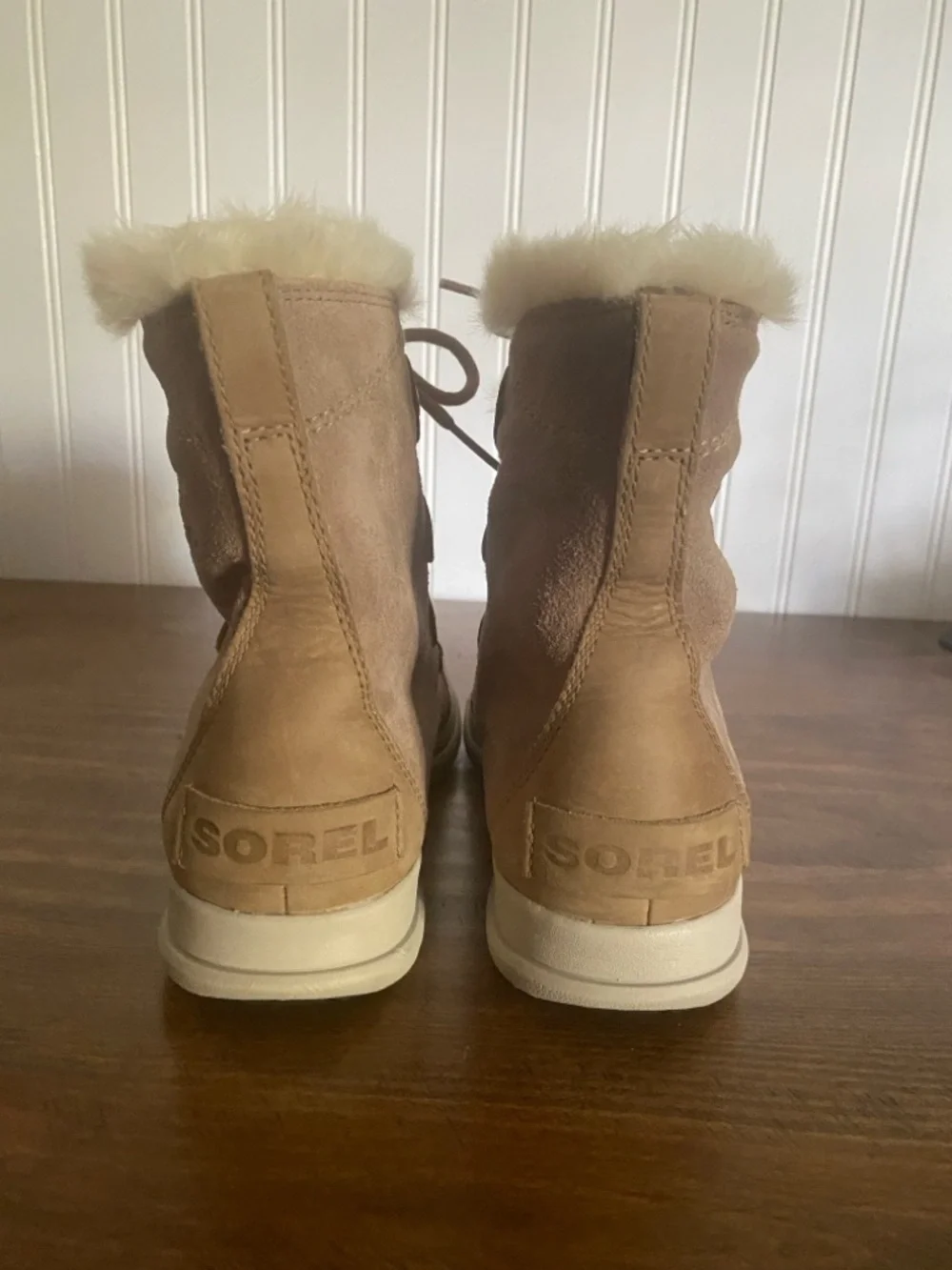 SOREL - Women's Tan Suede Faux-Fur Winter Ankle Boot
